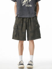 Men's Plus Size Camouflage Shorts with Pockets