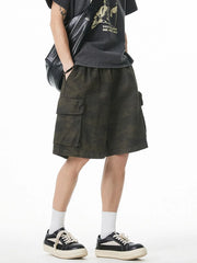 Men's Plus Size Camouflage Shorts with Pockets