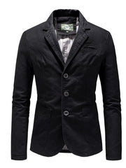 Men's Plus Size Casual Button Up Blazer Black / M