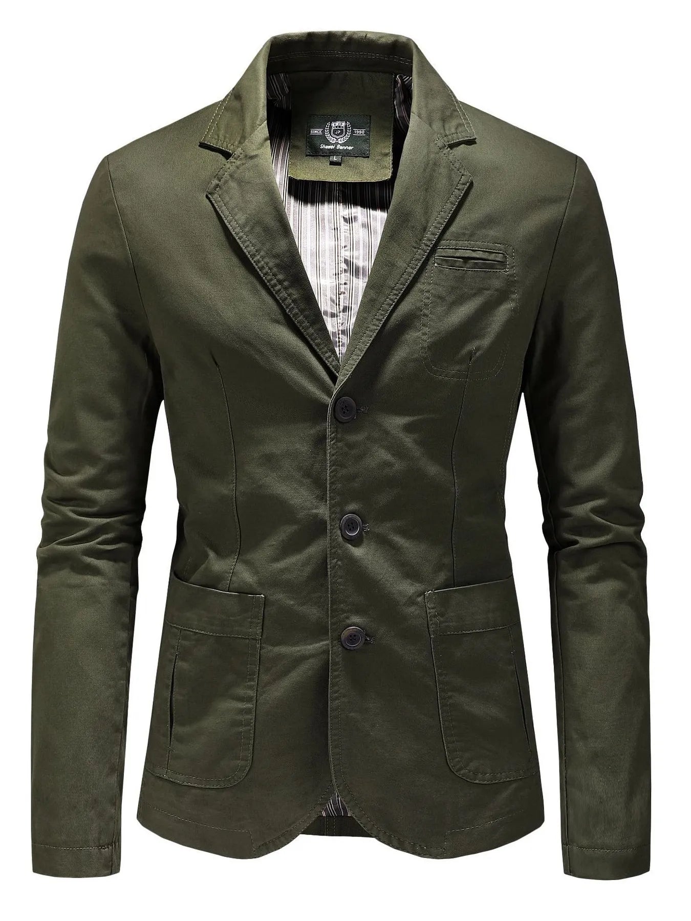 Men's Plus Size Casual Button Up Blazer Green / M