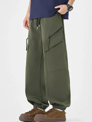 Men's Plus Size Casual Cargo Pants with Multi-Pockets Army Green / M