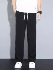 Men's Plus Size Casual Drawstring Pants Black / M