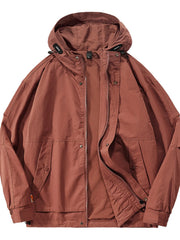 Men's Plus Size Casual Hooded Windproof Jacket