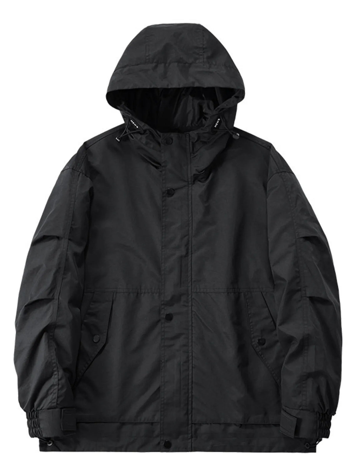Men's Plus Size Casual Hooded Windproof Jacket Black / M