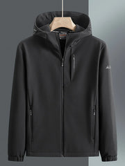 Men's Plus Size Casual Hooded Windproof Jacket Black / M