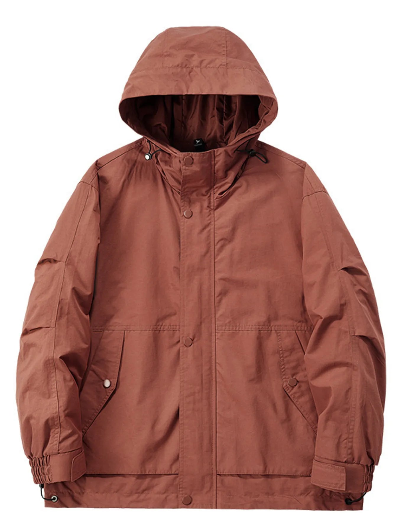 Men's Plus Size Casual Hooded Windproof Jacket Brick Red / M