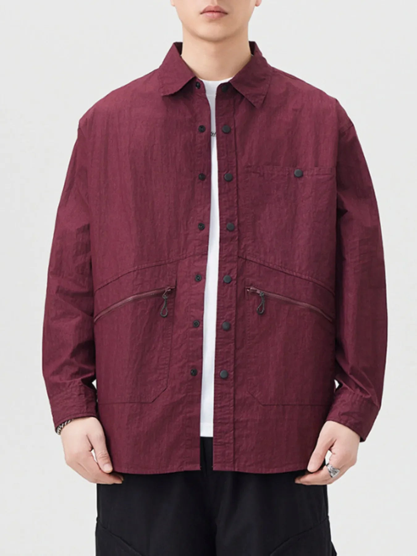 Men's Plus Size Casual Lightweight Button Up Shirt