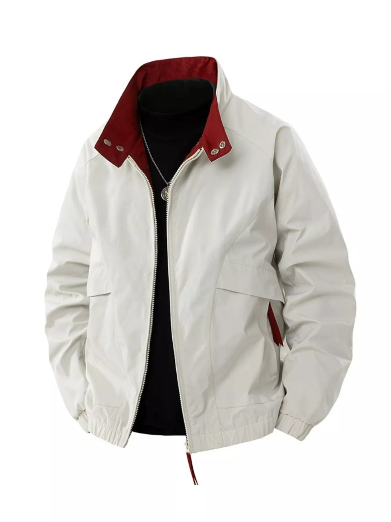 Men's Plus Size Casual Lightweight Windbreaker Jacket Cloud Cream White / S