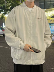 Men's Plus Size Casual Lightweight Zip Up Jacket Apricot / M