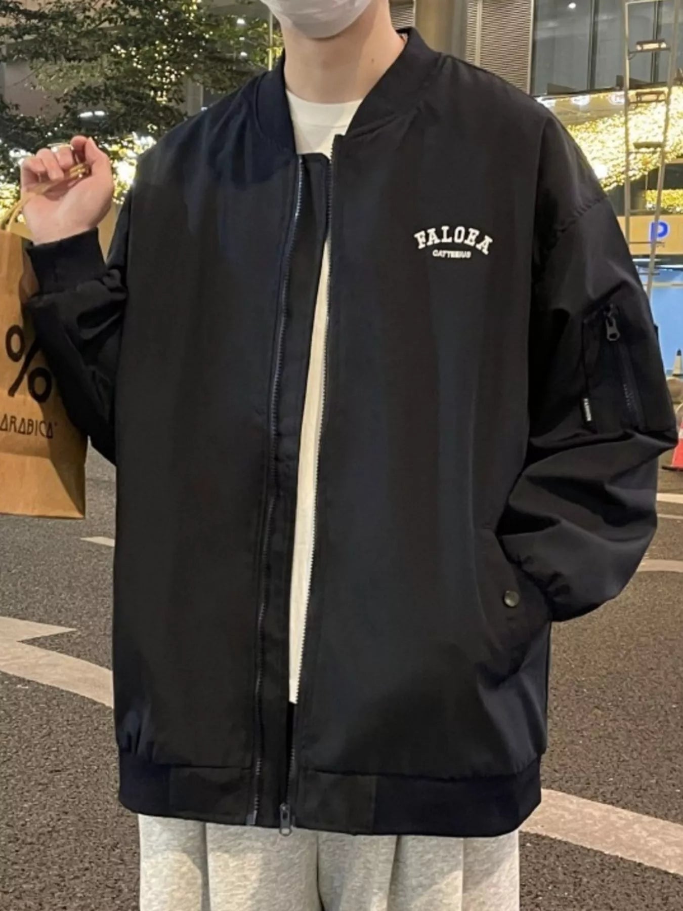 Men's Plus Size Casual Lightweight Zip Up Jacket Black / M