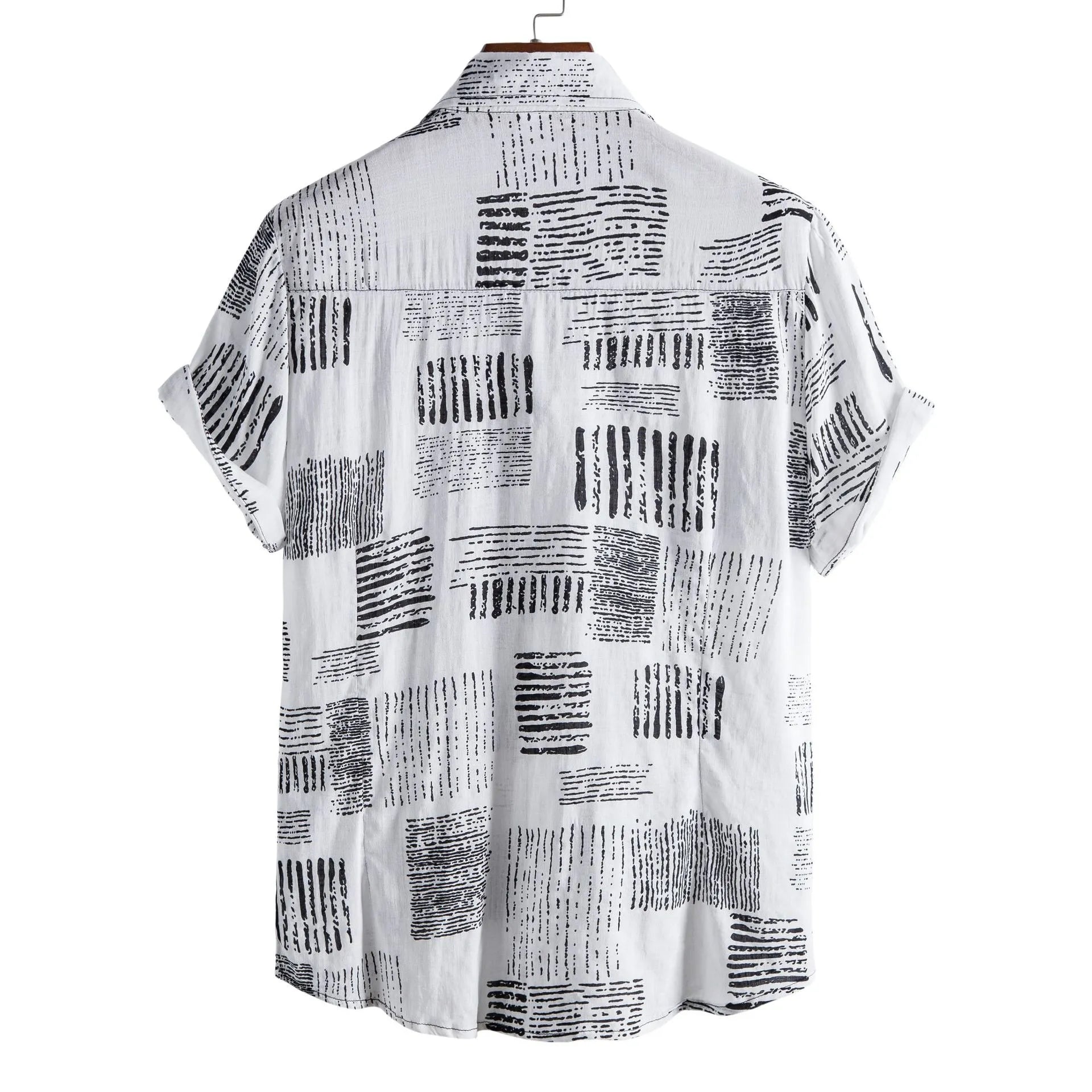 Men's Plus Size Casual Printed Short Sleeve Shirt
