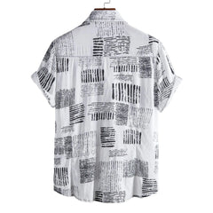 Men's Plus Size Casual Printed Short Sleeve Shirt