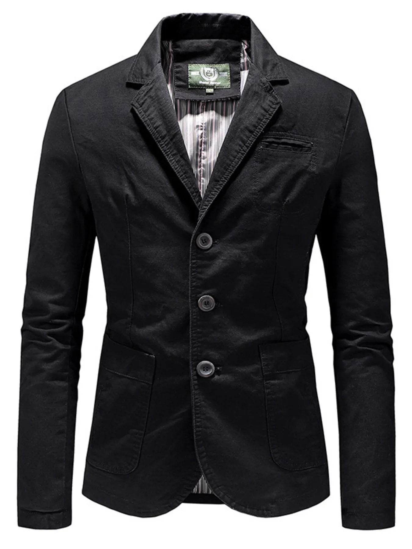 Men's Plus Size Casual Slim Fit Button Up Blazer Black / M