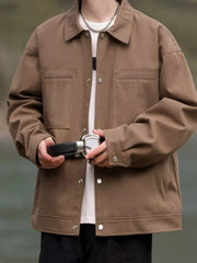 Men's Plus Size Casual Snap-Down Jacket