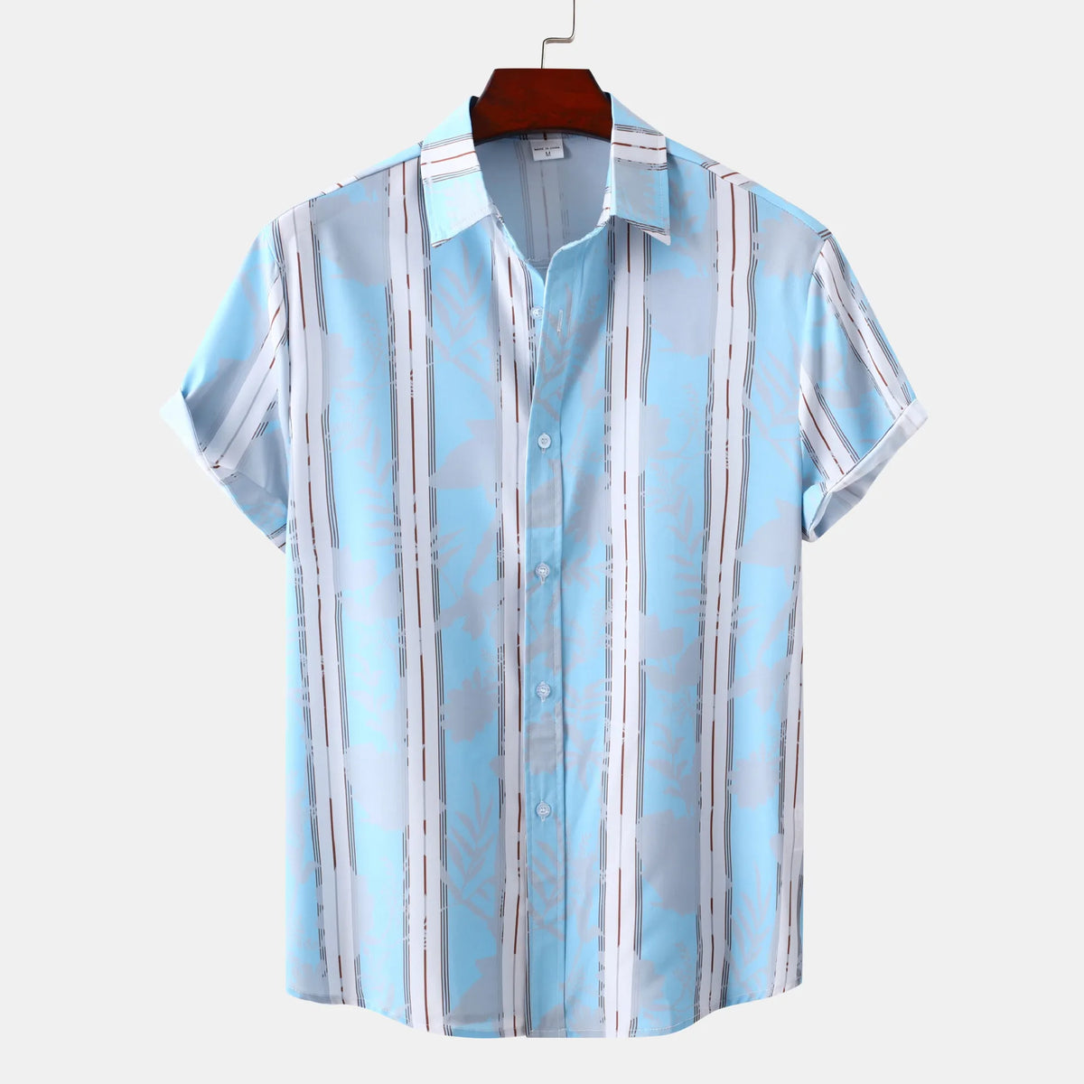 Men's Plus Size Casual Striped Short Sleeve Button-Up Shirt Stripe / M