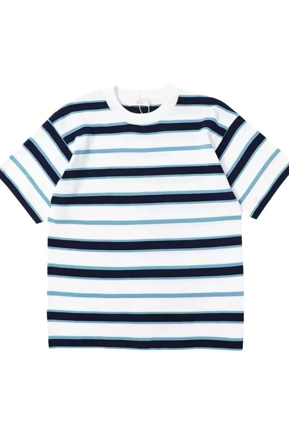 Men's Plus Size Casual Striped Short Sleeve T-Shirt White / M