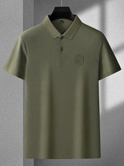 Men's Plus Size Collared Neck Short Sleeve Polo
