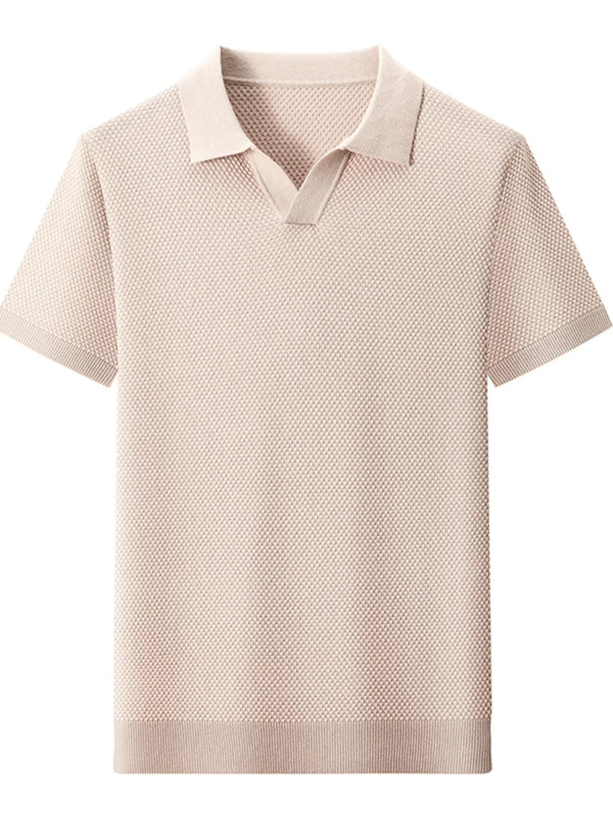 Men's Plus Size Collared Neck Short Sleeve Polo Khaki / M
