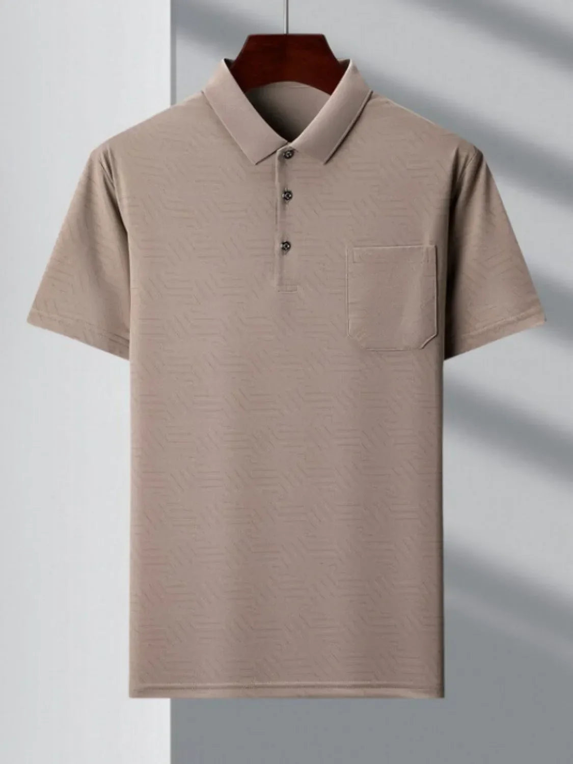 Men's Plus Size Collared Neck Short Sleeve Polo Mocha / M
