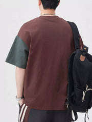 Men's Plus Size Color Block Casual T-Shirt