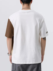 Men's Plus Size Color Block Round Neck T-Shirt