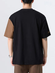 Men's Plus Size Color Block Round Neck T-Shirt