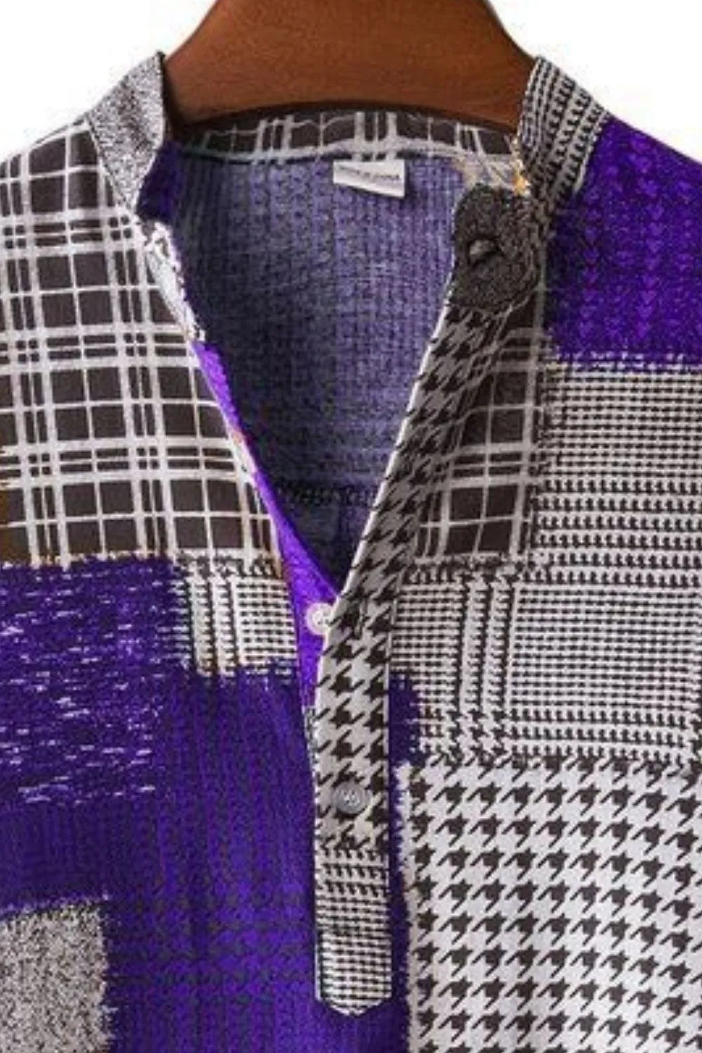 Men's Plus Size Color Block Short Sleeve Shirt