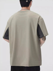 Men's Plus Size Color Block Short Sleeve T-Shirt