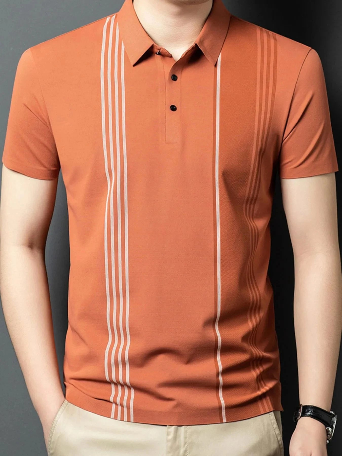 Men's Plus Size Contrast Short Sleeve Polo