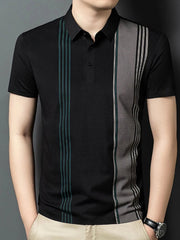 Men's Plus Size Contrast Short Sleeve Polo