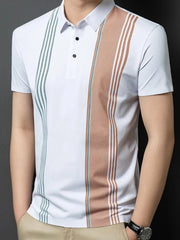 Men's Plus Size Contrast Short Sleeve Polo White / M