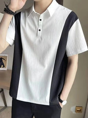 Men's Plus Size Contrast Short Sleeve Polo White / M