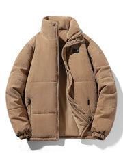 Men's Plus Size Corduroy Padded Winter Coat Khaki / M