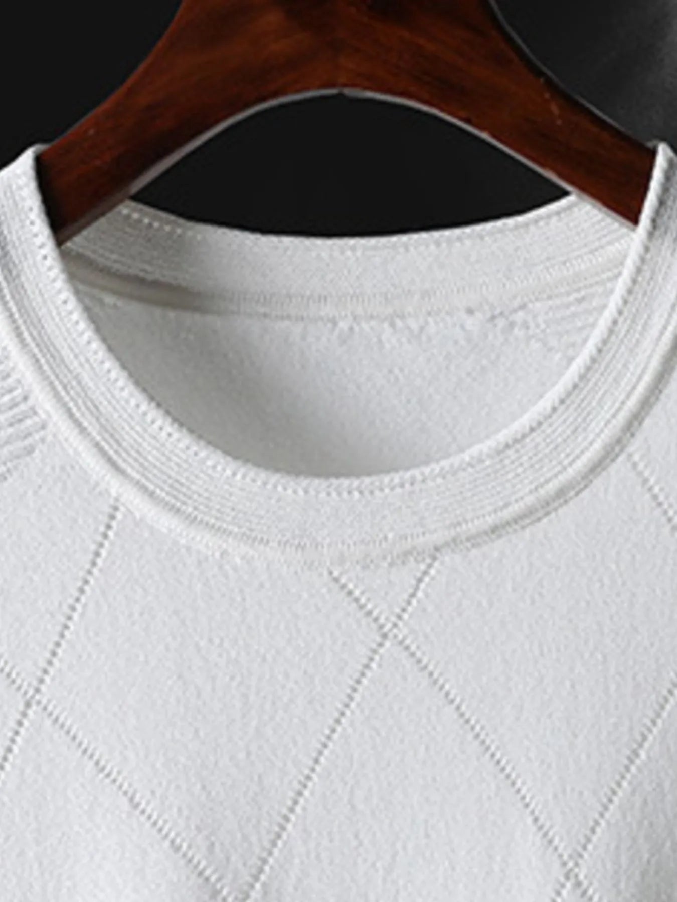 Men's Plus Size Diamond Pattern Knit T-Shirt