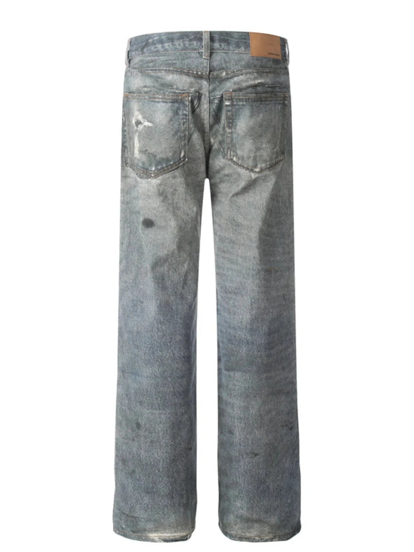 Men's Plus Size Distressed Wide Leg Jeans