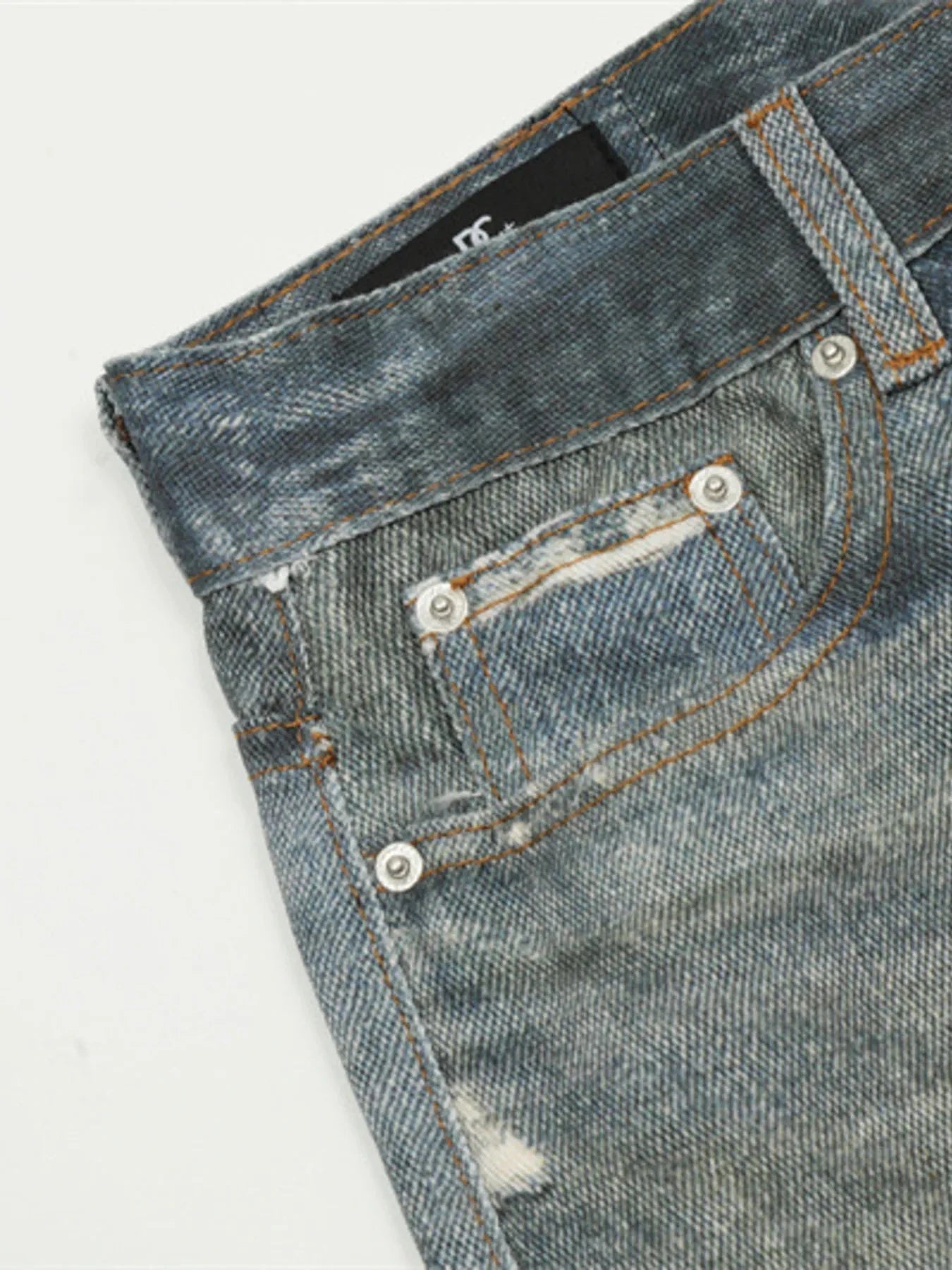 Men's Plus Size Distressed Wide Leg Jeans