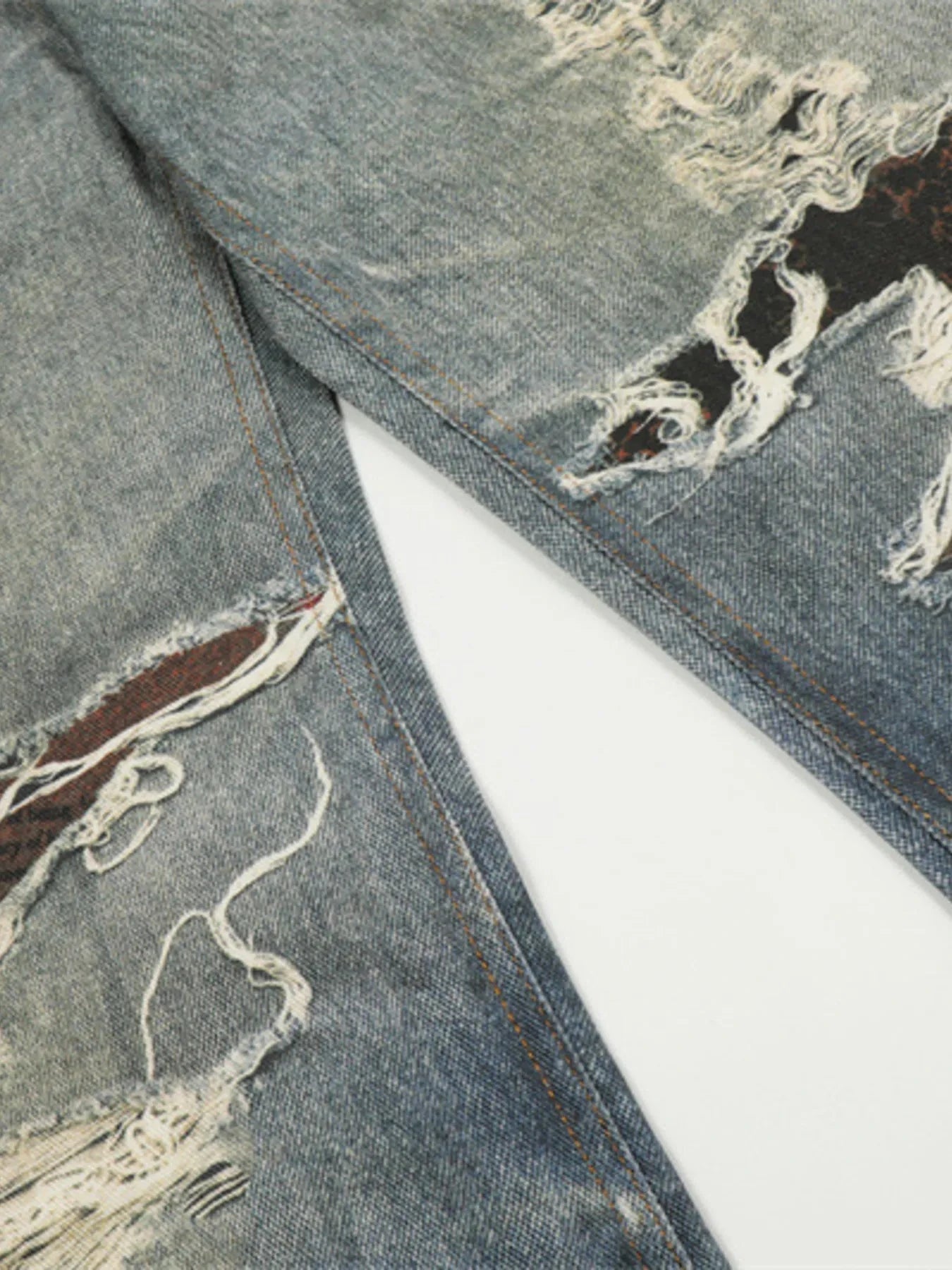 Men's Plus Size Distressed Wide Leg Jeans