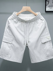 Men's Plus Size Drawstring Cargo Shorts Grey / L