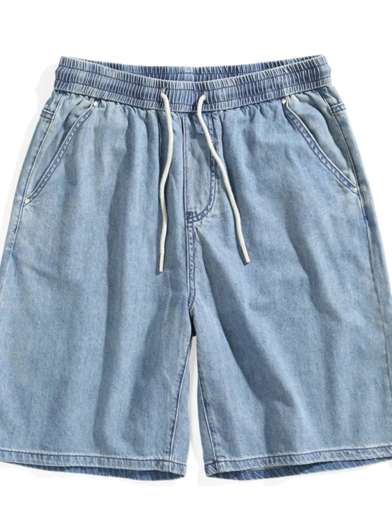 Men's Plus Size Drawstring Denim Shorts