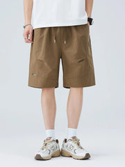 Men's Plus Size Drawstring Loose Fit Shorts Coffee Color / M