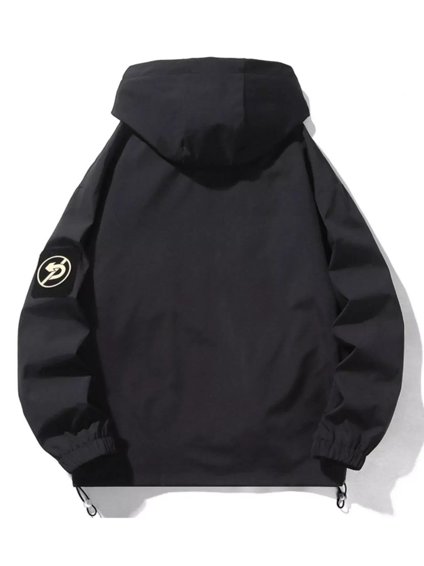 Men's Plus Size Drawstring Zip Up Hooded Jacket