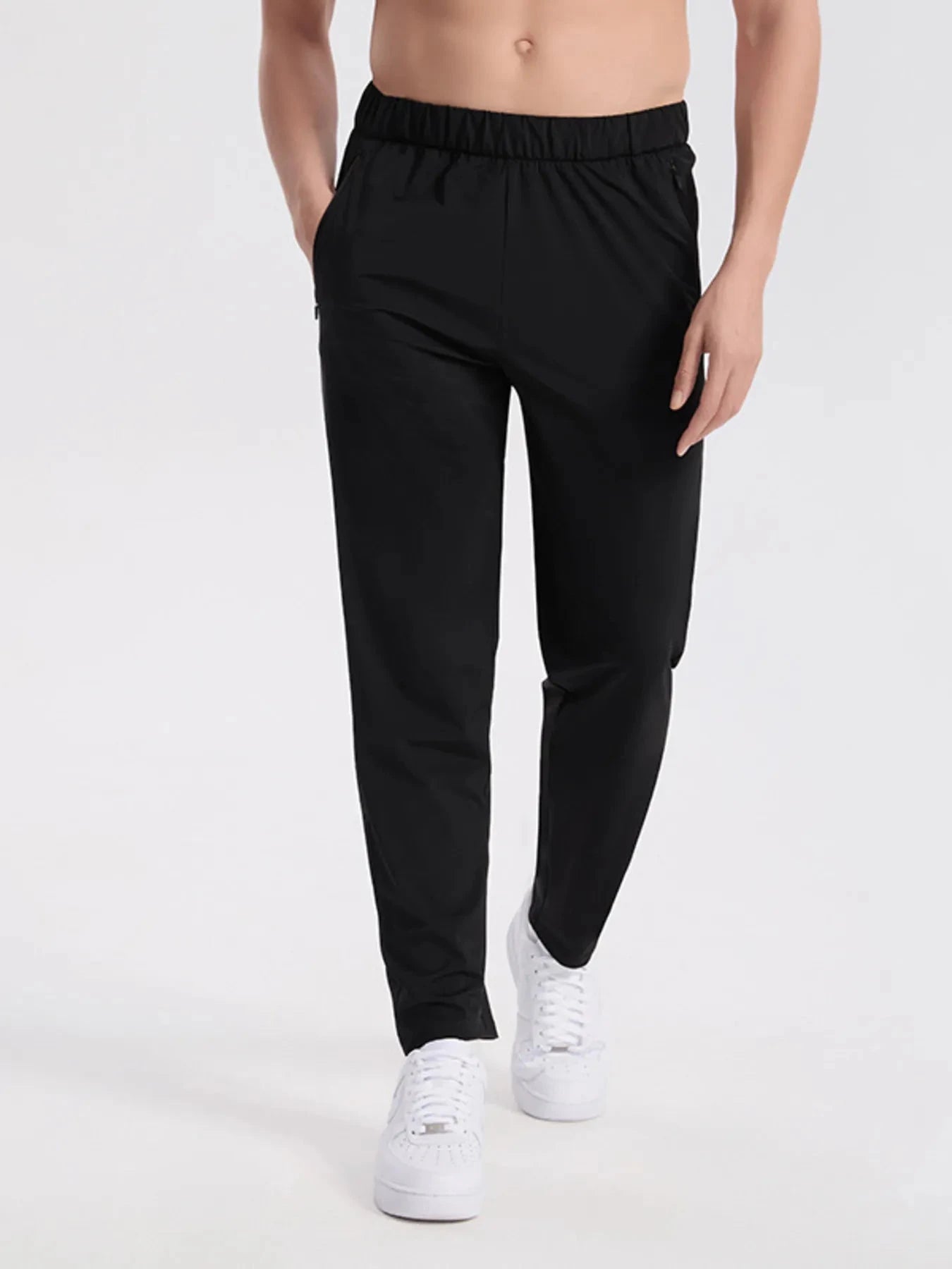 Men's Plus Size Elastic Waistband Active Joggers with Pockets Black / M