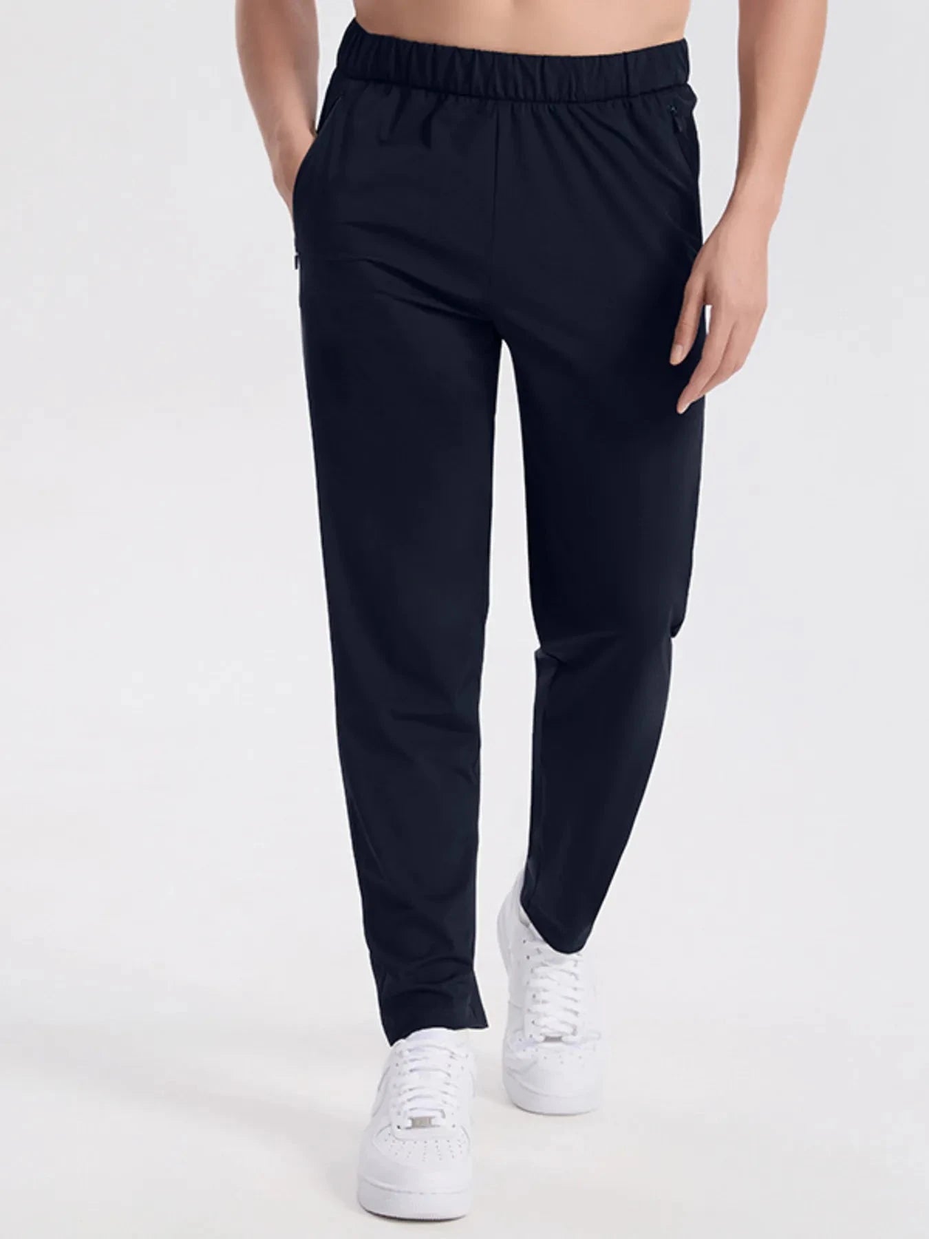 Men's Plus Size Elastic Waistband Active Joggers with Pockets Dark Navy / M