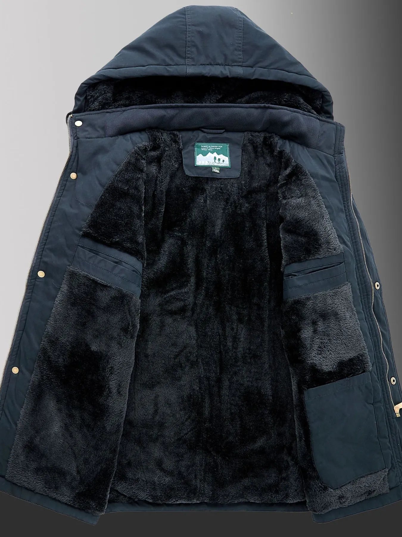 Men's Plus Size Fleece Lined Hooded Winter Coat