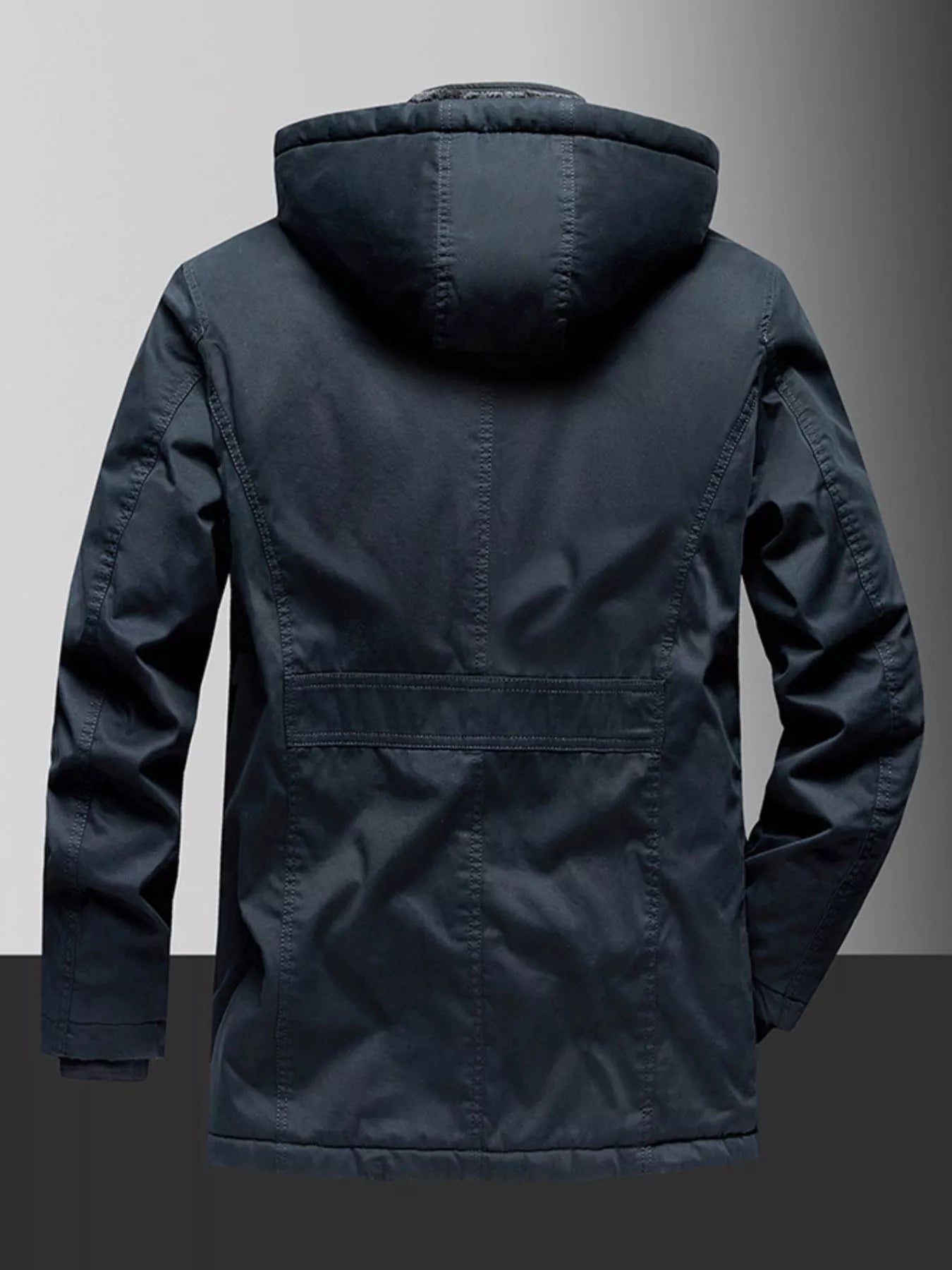 Men's Plus Size Fleece Lined Hooded Winter Coat