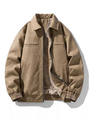 Men's Plus Size Fleece Lined Zip Up Jacket Caramel / M