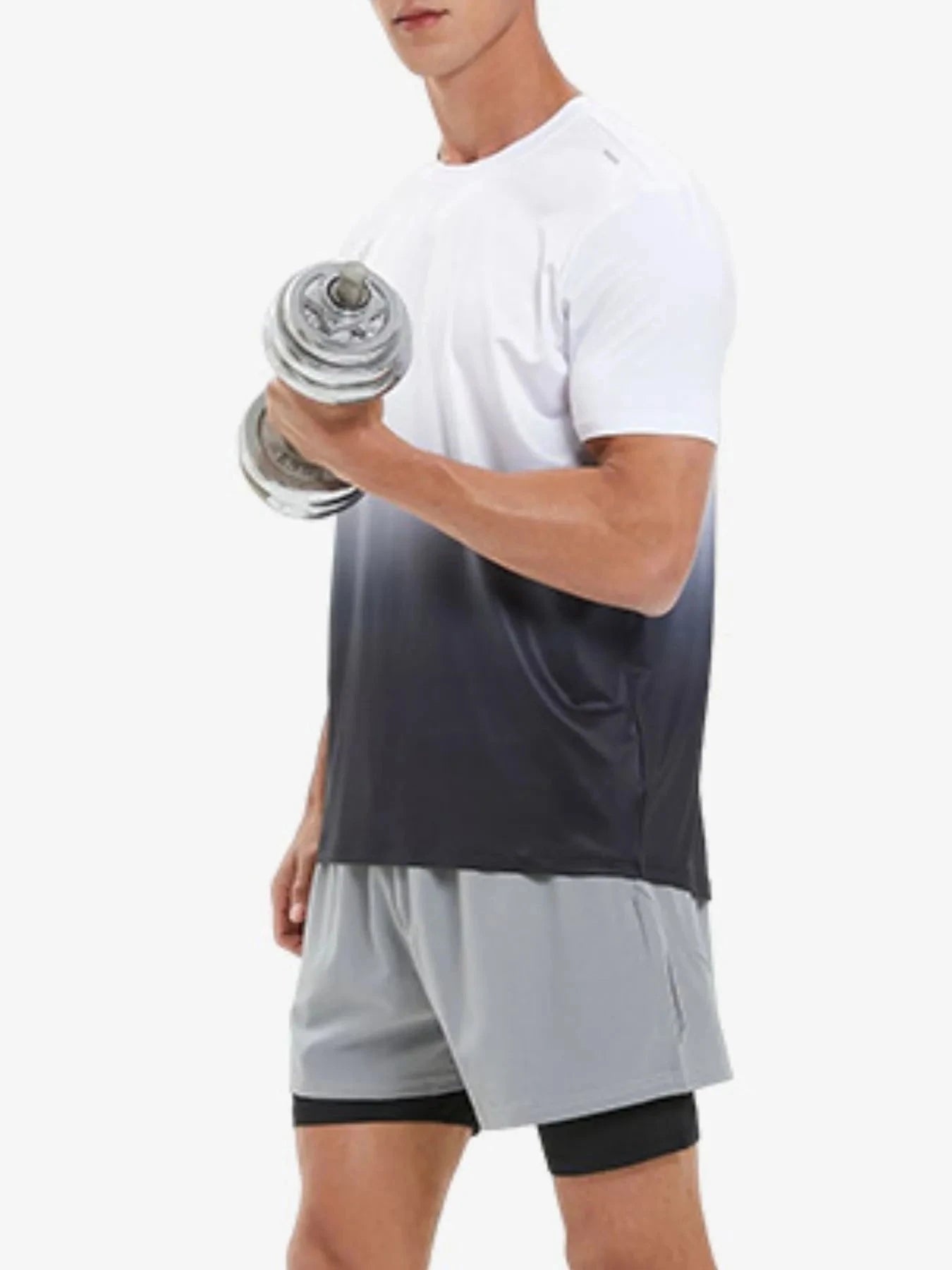 Men's Plus Size Gradient Round Neck Short Sleeve Active T-Shirt