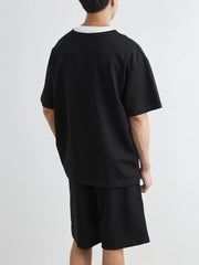 Men's Plus Size Half Sleeve Top and Shorts Set