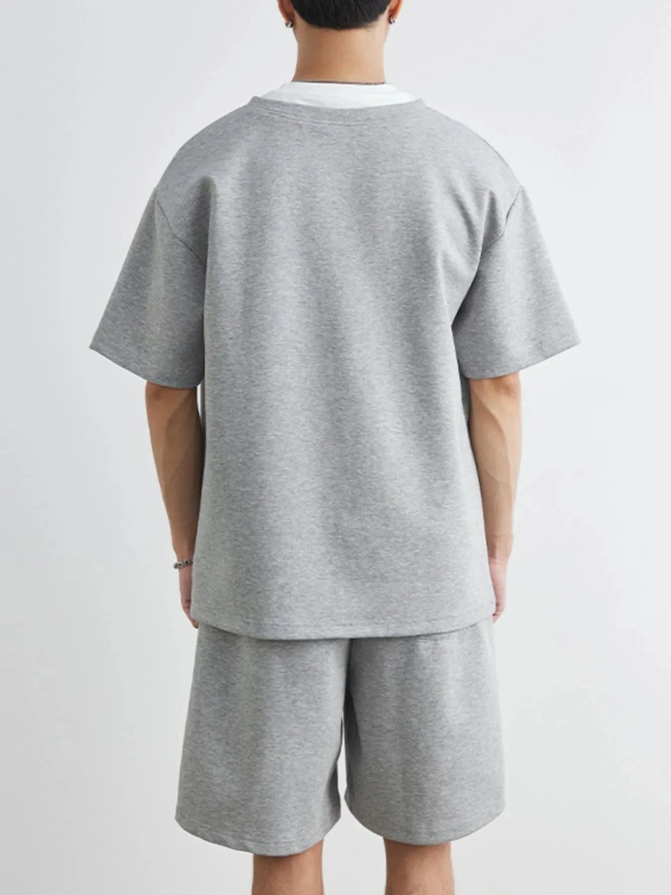 Men's Plus Size Half Sleeve Top and Shorts Set