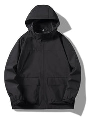 Men's Plus Size Hooded Windproof Outdoor  Jacket Black / M